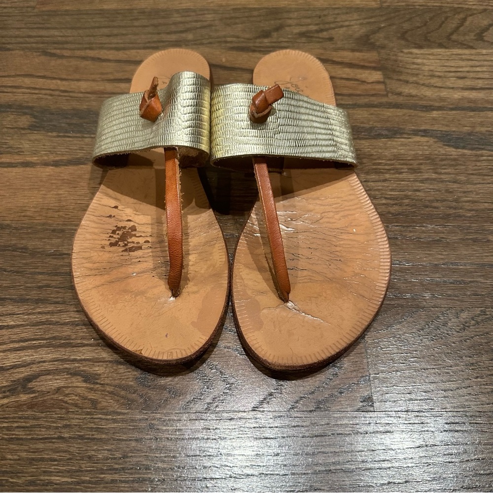 Joie A La Plage T-Strap Metallic Sandals
